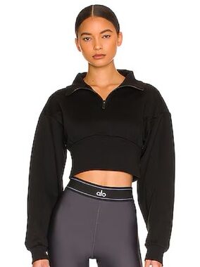 ALO Vixen Fleece 1/4 Zip Black,